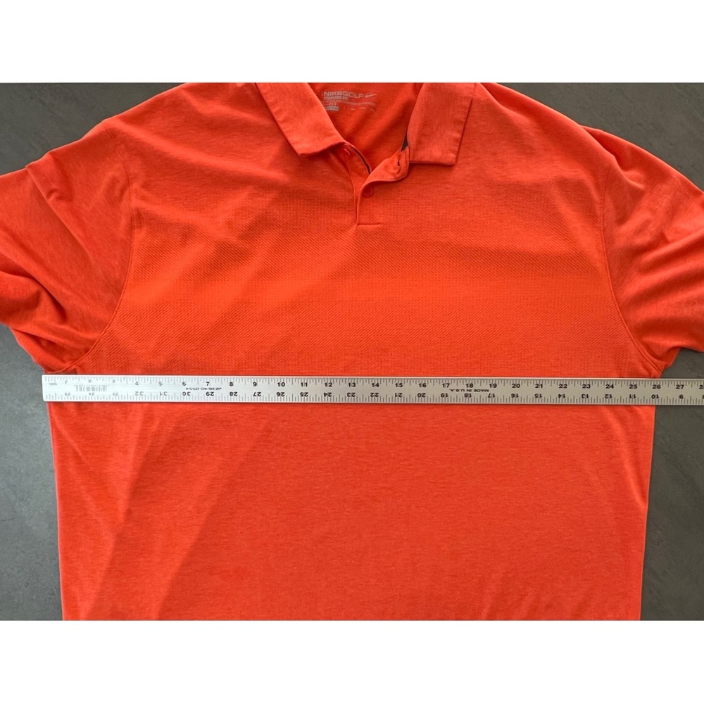 Men’s Nike Golf Standard Dri-Fit Orange Polo Shirt Men’s Size XXL Subtle Stripe - Picture 8 of 8